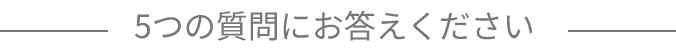 5つの質問にお答えください